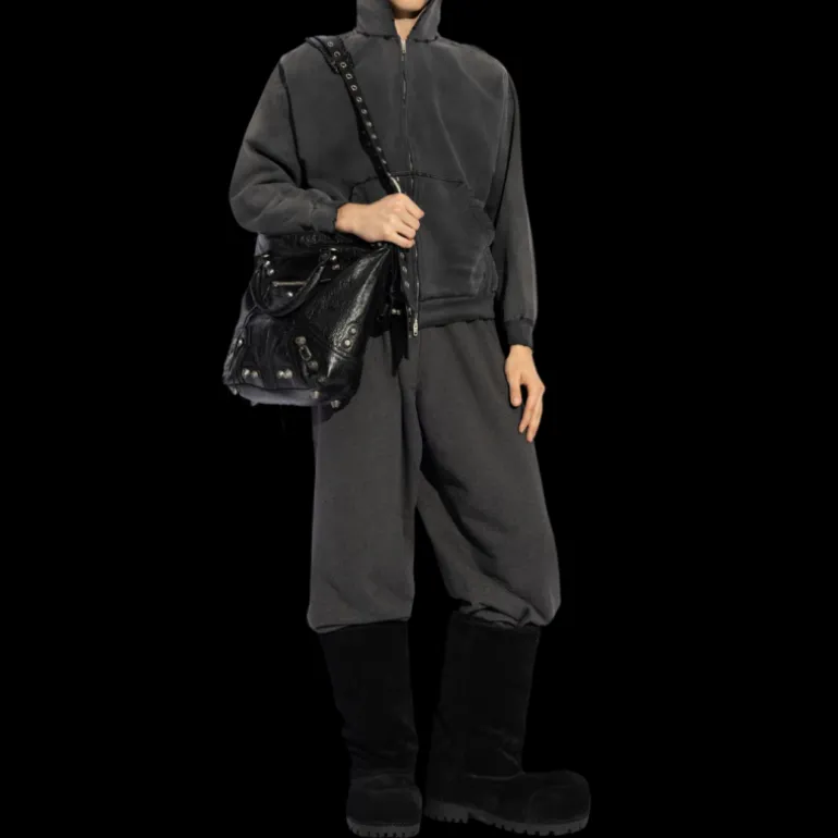 Hoodie BALENCIAGA Not Been Done Zippé molleton coton noir