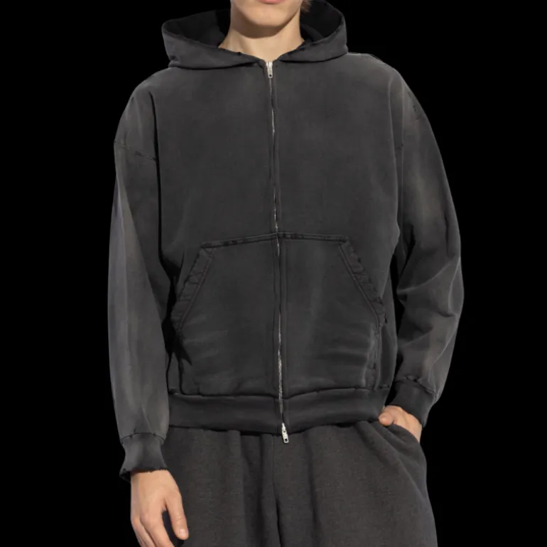 Hoodie BALENCIAGA Not Been Done Zippé molleton coton noir
