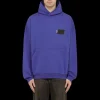 Hoodie BALENCIAGA sweat-shirt capuche Fit Large molleton coton bleu Political Campaign Patch