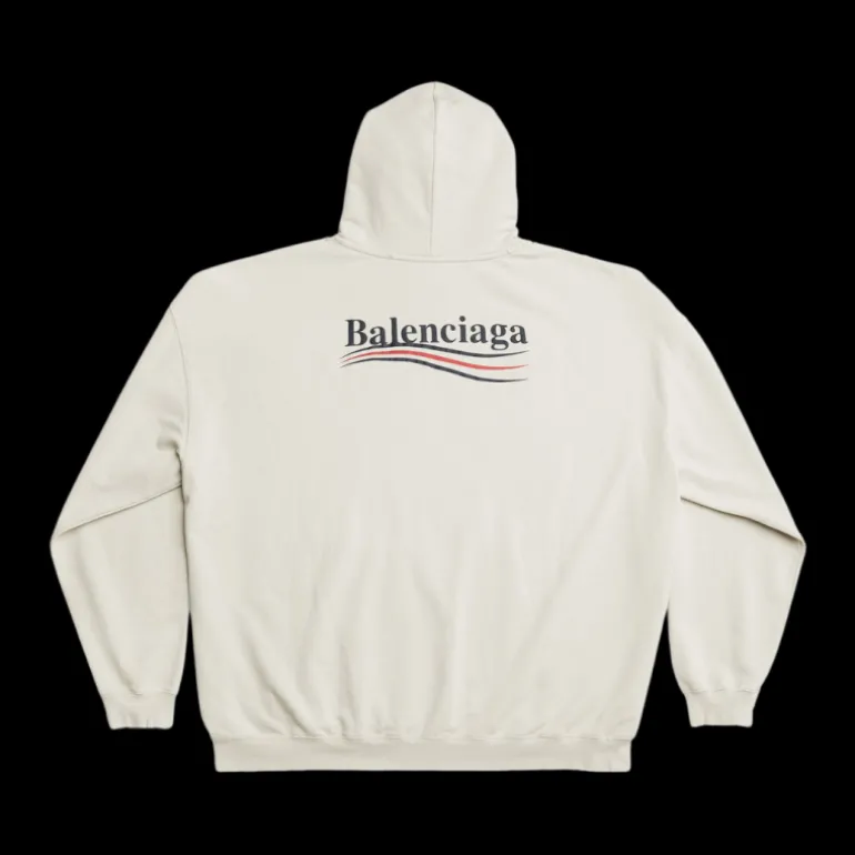Hoodie BALENCIAGA sweat-shirt capuche coton beige Political Campaign
