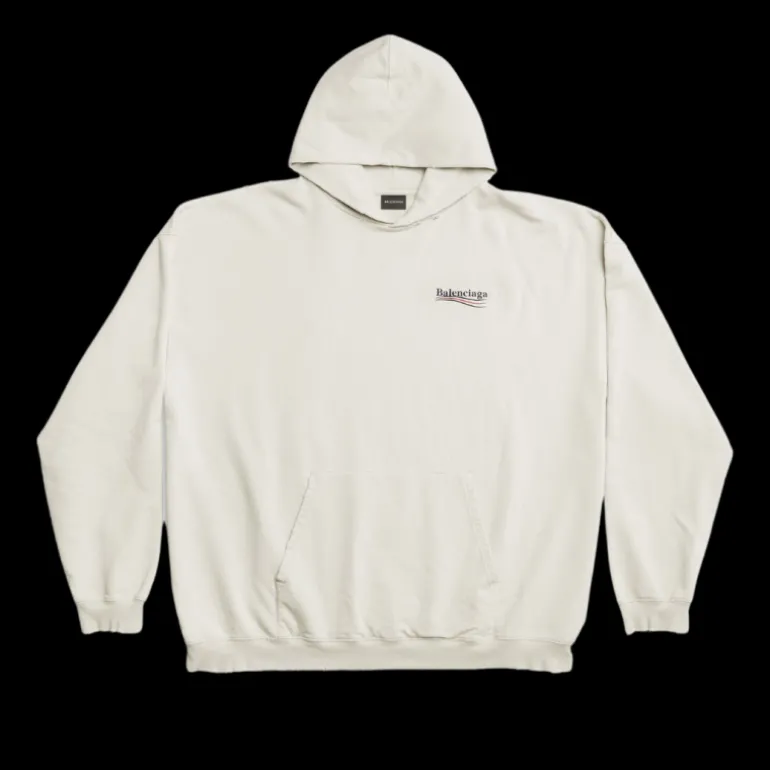 Hoodie BALENCIAGA sweat-shirt capuche coton beige Political Campaign