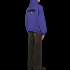 Hoodie BALENCIAGA sweat-shirt capuche Fit Large molleton coton bleu Political Campaign Patch