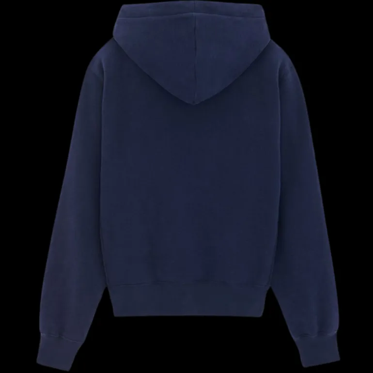 Hoodie SAINT LAURENT Cassandre coton bleu marine broderie YSL