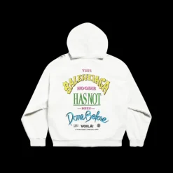 Hoodie Zippé BALENCIAGA molleton blanc cassé imprimé Not Been Done multicolore dos