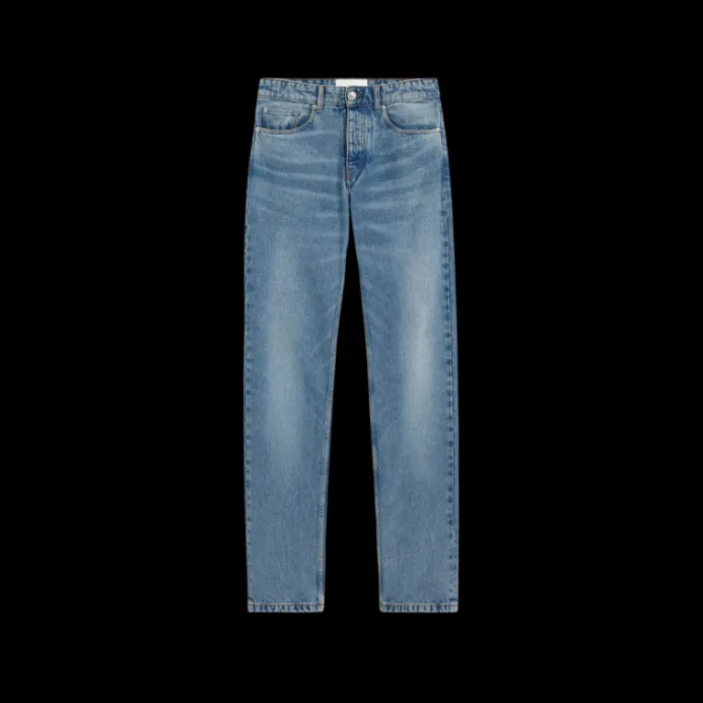 Jean AMI Paris coupe classique coton denim bleu indigo délavé