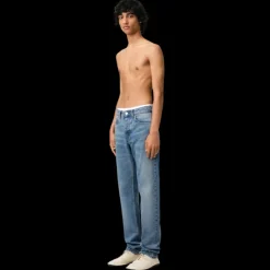 Jean AMI Paris coupe classique coton denim bleu indigo délavé