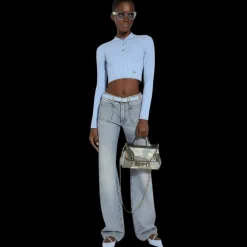 Jean denim DOLCE & GABBANA de coton délavé bleu clair vintage