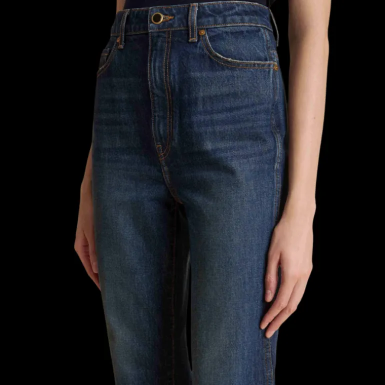Jean droit KHAITE Danielle coton denim bleu brut