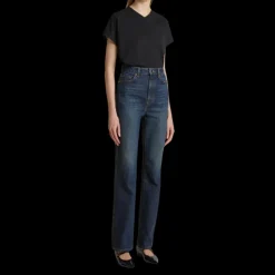Jean droit KHAITE Danielle coton denim bleu brut