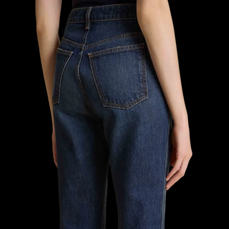 Jean droit KHAITE Danielle coton denim bleu brut