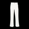 Jean LANVIN coupe droite coton blanc patch logo cuir blanc dos