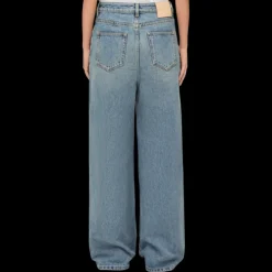 Jean large LOEWE taille haute denim coton bleu délavé