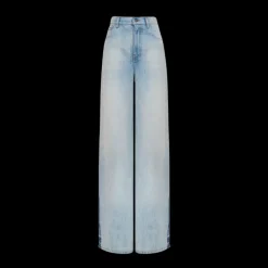 Jean palazzo CHLOE large denim souple coton bio bleu clair