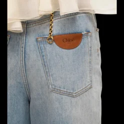 Jean palazzo CHLOE large denim souple coton bio bleu clair