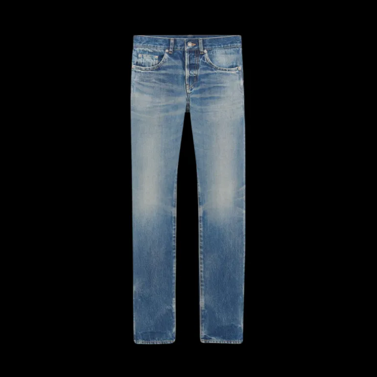 Jean slim bleu délavé Saint Laurent