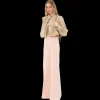 Jean taille haute CHLOE évasé denim coton bio rose poche rabat