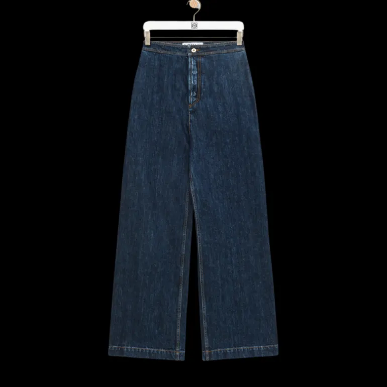 Jean Taille haute LOEWE Large denim bleu brut