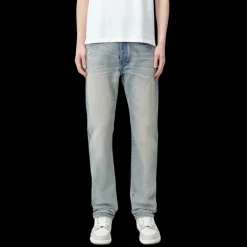 Jeans AMIRI Slim denim coton bleu clair délavé