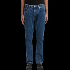 Jeans coton Palm Angels denim bleu logo Palm Angels embossé