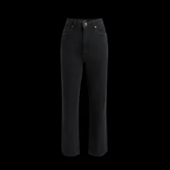 Jeans KHAITE Abigail droit taille haute denim coton noir
