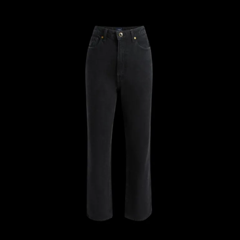Jeans KHAITE Abigail droit taille haute denim coton noir