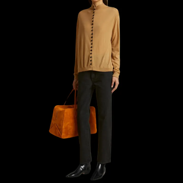 Jeans KHAITE Abigail droit taille haute denim coton noir