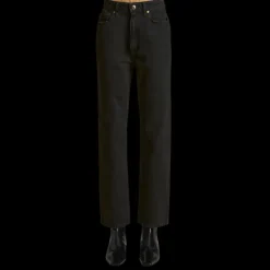 Jeans KHAITE Abigail droit taille haute denim coton noir