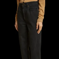 Jeans KHAITE Abigail droit taille haute denim coton noir