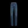 Jeans KHAITE Danielle taille haute denim coton stretch bleu archer