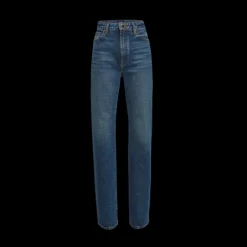 Jeans KHAITE Danielle taille haute denim coton stretch bleu archer