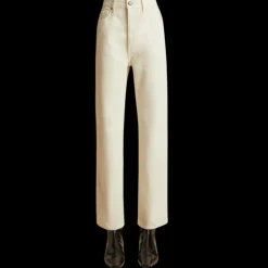 Jeans taille haute KHAITE Abigail droit denim écru