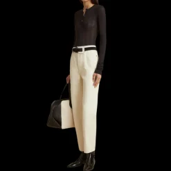 Jeans taille haute KHAITE Abigail droit denim écru