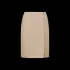 Jupe aux genoux MONCLER gabardine nylon beige zip coté