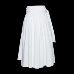Jupe mi-longue MAGDA BUTRYM ample à nouer en coton blanc