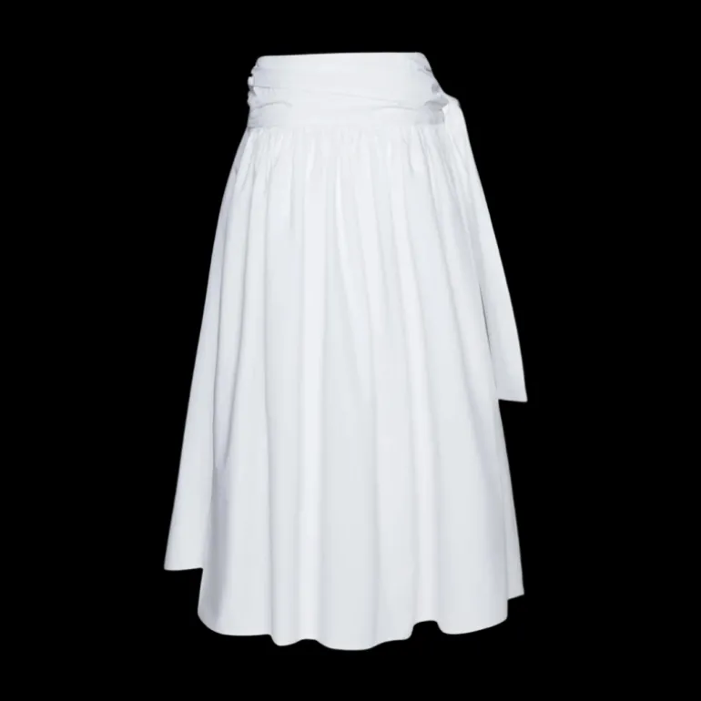 Jupe mi-longue MAGDA BUTRYM ample à nouer en coton blanc