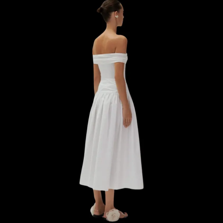 Jupe mi-longue MAGDA BUTRYM ample à nouer en coton blanc