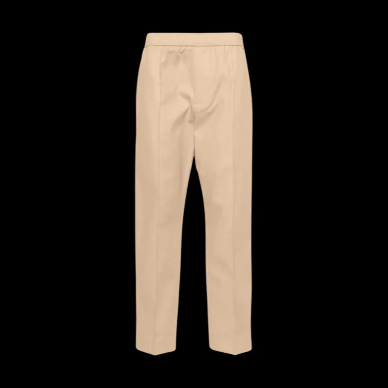 LANVIN pantalon droit taille mi- haute coton beige sable