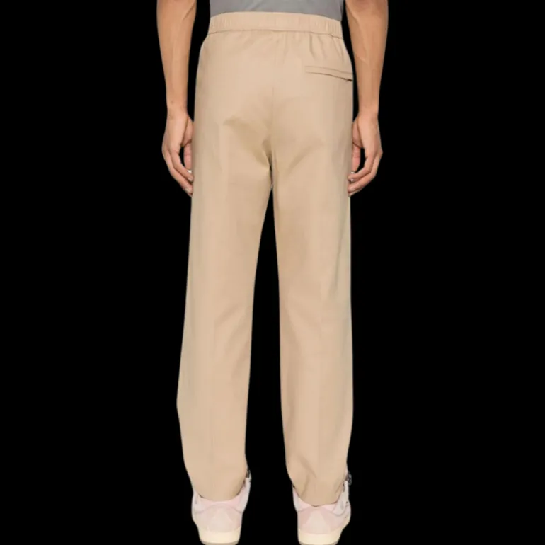 LANVIN pantalon droit taille mi- haute coton beige sable