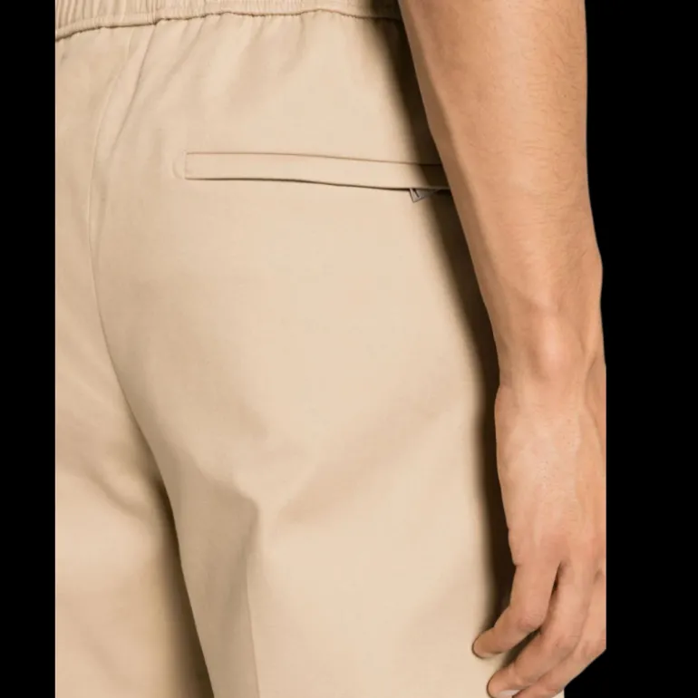 LANVIN pantalon droit taille mi- haute coton beige sable