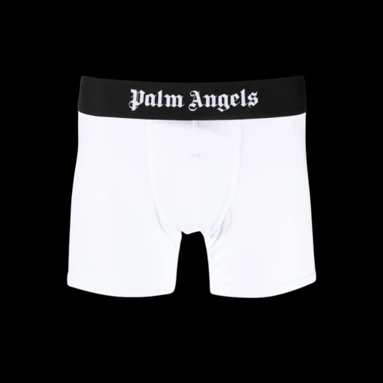 Lot 3 caleçons PALM ANGELS boxer coton noir blanc gris bande logo