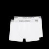 Lot deux boxers DOLCE & GABBANA coton blanc stretch écriture logo ceinture noir