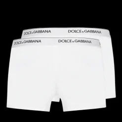 Lot deux boxers DOLCE & GABBANA coton blanc stretch écriture logo ceinture noir