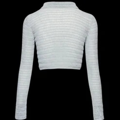 MAGDA BUTRYM Cardigan à col boutonné en crochet bleu clair