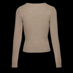 Magda BUTRYM pull manche longue col rond cachemire côtelé beige