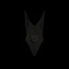 Maillot de bain 1 pièce MAGDA BUTRYM décolleté V fronce noir fleurs