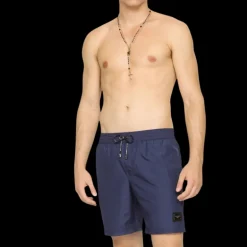 Maillot de bain DOLCE & GABBANA short mi-long bleu plaque siglée