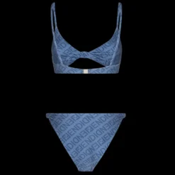 Maillot de bain FENDI 2 pièces lycra bleu FF fendi mirror