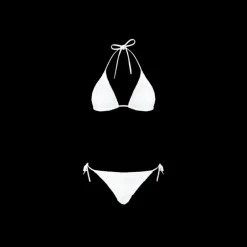 Maillot de bain MISSONI 2 pièces Bikini triangle viscose lamé chevrons blanc paillettes