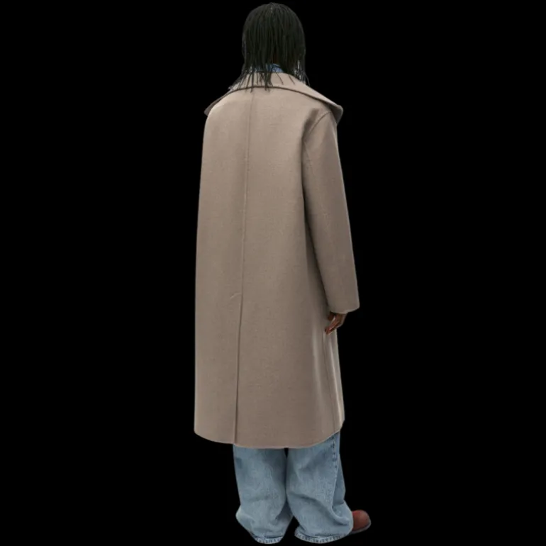 Manteau ceinturé LOEWE col châle laine cachemire beige taupe