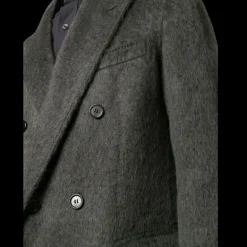 Manteau croisé BRIONI laine mélangée alpaga vert sapin